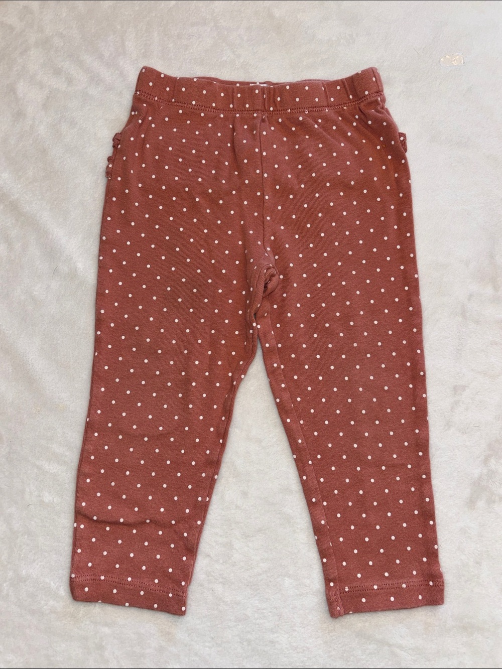 (3 for $10) Carters Girls' Rust Dot Stretch Leggings with Elastic Waist 24 month